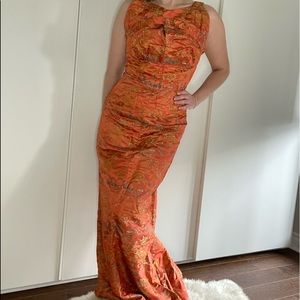 Vintage satin brocade dress